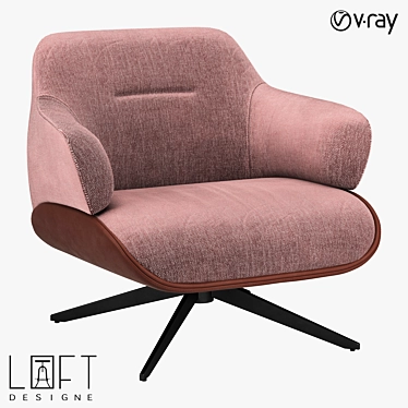 Metal and Fabric Armchair | LoftDesigne 36562 3D model image 1 