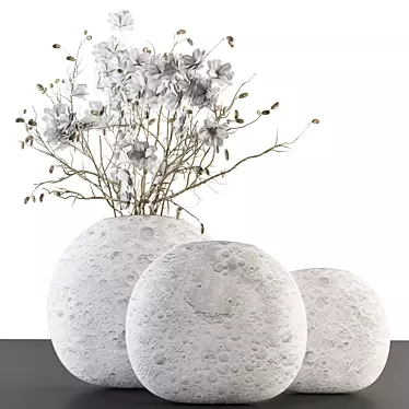 Ethereal Beauty: White Flower Bouquet 3D model image 1 