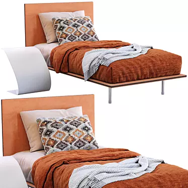 Sleek Single Bed by Bonaldo 3D model image 1 