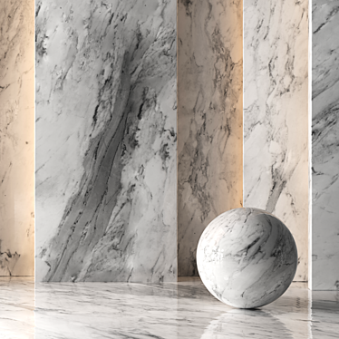 4K Light Marble Slab: Seamless Tileable 3D model image 1 