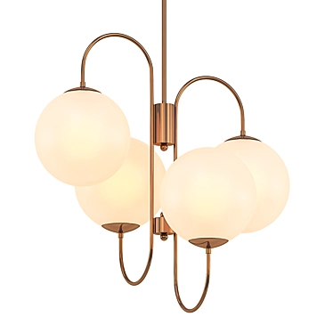 Luxury Gold Chandelier: Eziz Gold 4-Light 3D model image 1 