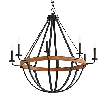 Industrial Dewdrop Chandelier: A Modern Lighting Marvel 3D model image 1 