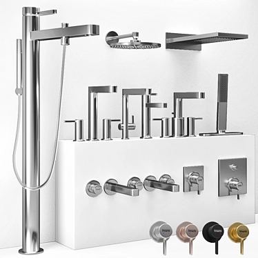 Elegant Finoris Bathroom Faucet 3D model image 1 