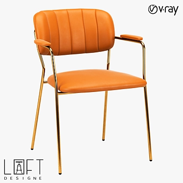 Modern Metal and Eco-Leather Chair: LoftDesign 37101 3D model image 1 