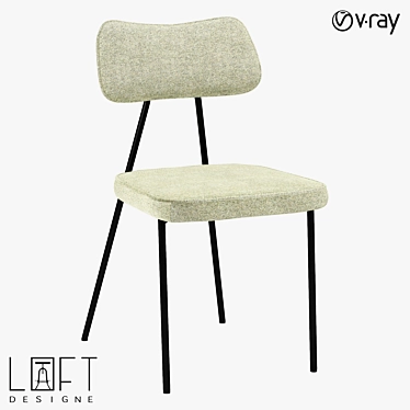 Modern Metal and Fabric Chair 3D model image 1 