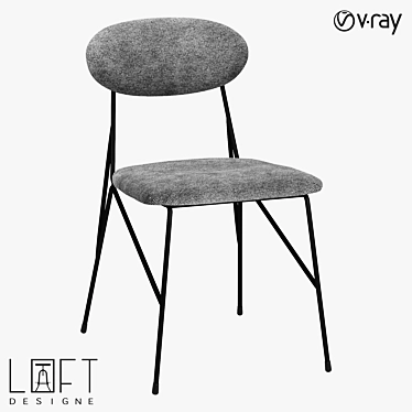 LoftDesign Linen Metal Chair 3D model image 1 