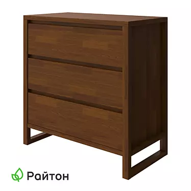 Compact 3-Drawer Chest: Stylish Space-Saver 3D model image 1 