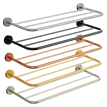 Elegant Chrome Luna Towel Rail 3D model image 1 