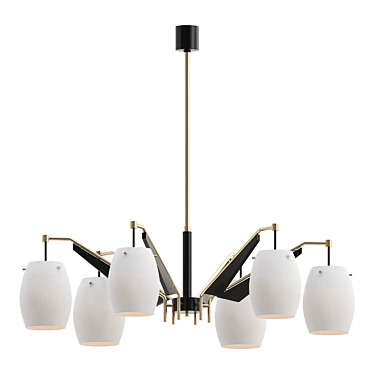 Mid-Century Stilnovo Chandelier 3D model image 1 