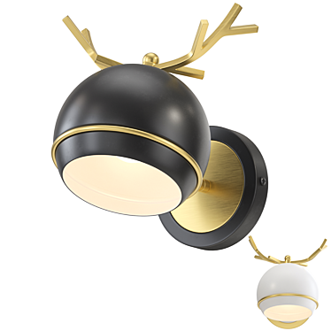 Elegant Deer Wall Light 3D model image 1 