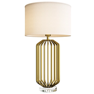 Gilded Linen Cage Lamp 3D model image 1 
