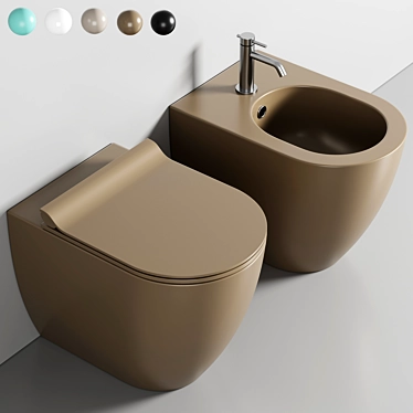 Vibrant Colors 55X36 Toilet 3D model image 1 