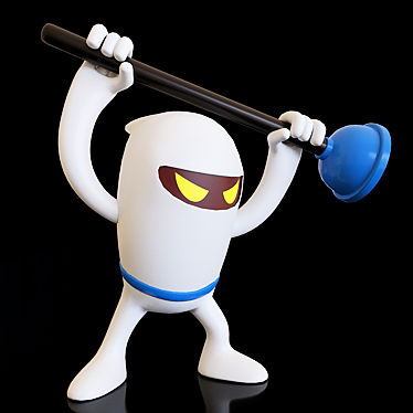 Ninja-Filled Toilet Madness 3D model image 1 