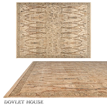 Luxury Ivory Wool Rug by DOVLET HOUSE 3D model image 1 