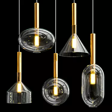 Alchimia Pendant Lights: Striking Metal and Glass Illumination 3D model image 1 