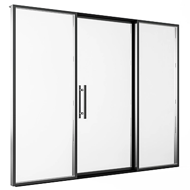 Sleek Metal Glass Door 3D model image 1 