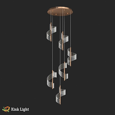 Golden Aura LED Pendant Light 3D model image 1 