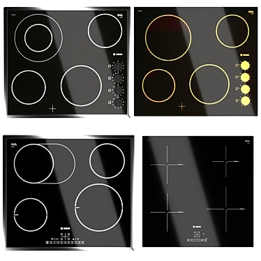 Bosch Induction Hob Set 3D model image 1 