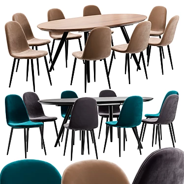 Modern Breeze Chair & Tina Table Set 3D model image 1 