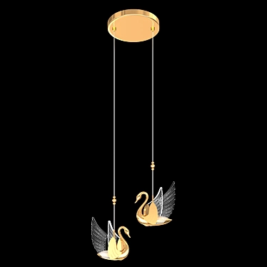 Glowing Swan Pendant Light 3D model image 1 