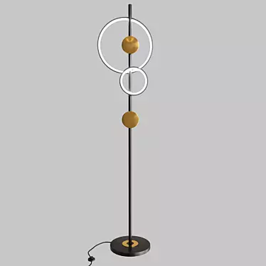 Hooper 44.4020 OM: Modern Black Brass Pendant 3D model image 1 