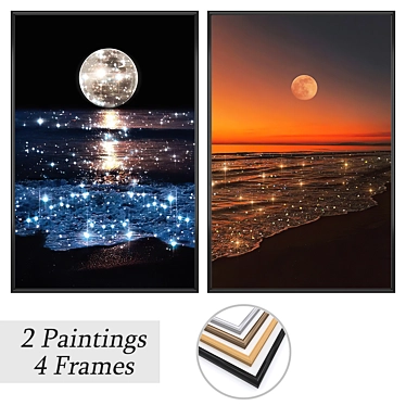 Elegant Art Prints with Various Frames 3D model image 1 