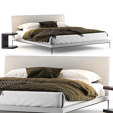 Modern B&B Atoll Bed: Stylish & Sophisticated 3D model image 1 
