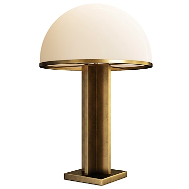 Elegant Glass Mushroom Table Lamp 3D model image 1 