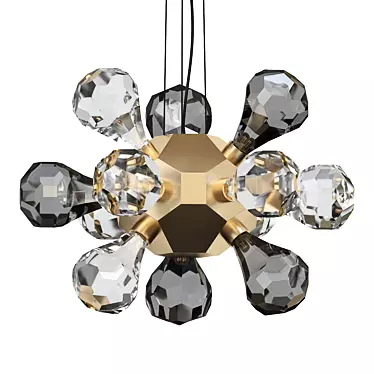 Smoky Delight Brass Pendant Light 3D model image 1 