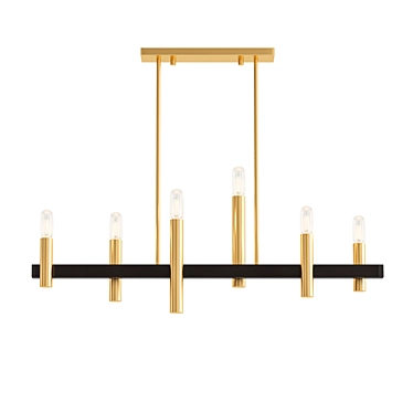 Satin Brass Helsinki Chandelier 3D model image 1 