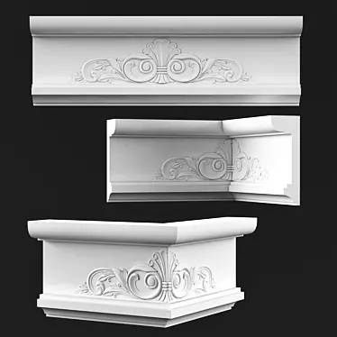 Elegant Cornice Molding 3D model image 1 