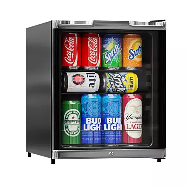 Compact Chiller: Sleek Mini Fridge 3D model image 1 