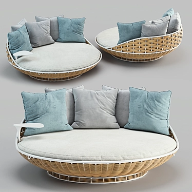 Swingrest Ground Lounge: Ultimate Comfort on a Rotating Base 3D model image 1 