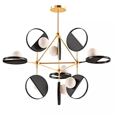 Sleek Travis Chandelier - 90cm Diameter 3D model image 1 