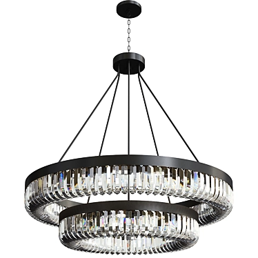 Elegant Crystal Basket Chandelier 3D model image 1 