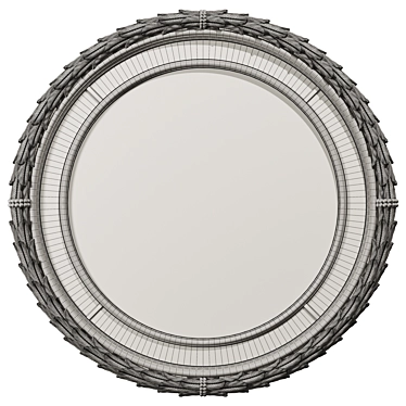 Neoclassical Round Mirror with Laurel Leaves 3D model image 1 