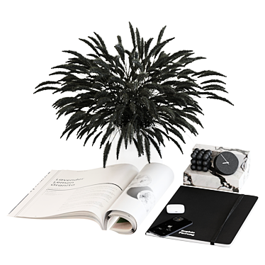 Sleek Monochrome Decor Set 3D model image 1 