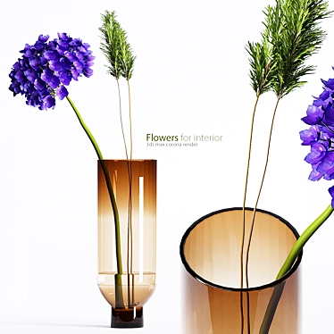 Indoor Bloom: Lifelike Bouquet for Interior 3D model image 1 