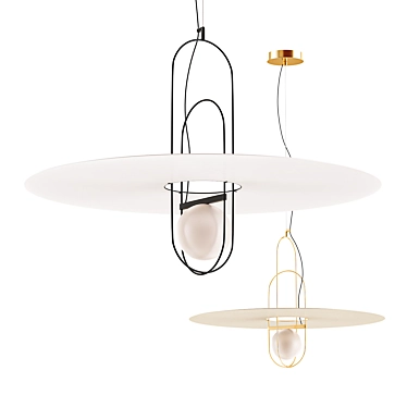Elegant Setareh Pendant Lamp 3D model image 1 