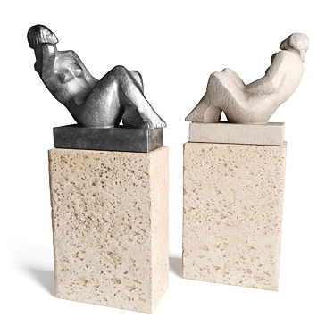  Serene Sitting Woman Sculpture 3D model image 1 