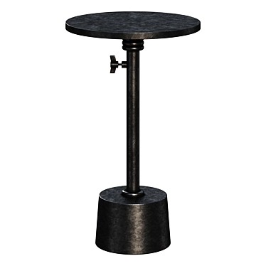 Marble Accent Table: 12" Adjustable 3D model image 1 