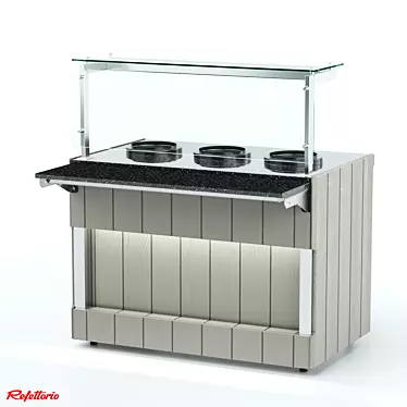 Pro Chef's Bain-Marie: Electric Soup Bowls, 5L 3D model image 1 