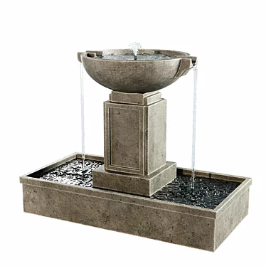 Contemporary Austin Water Fountain 3D model image 1 