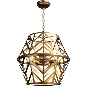 Elegant Chevron Chateau Chandelier 3D model image 1 