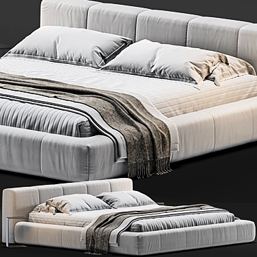 Saba Italia Pixel Bed: Sleek and Modern Design 3D model image 1 