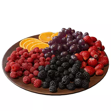 Elegant Fruit Plate 3D model image 1 