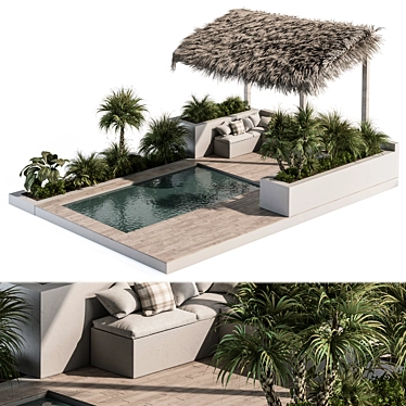 Outdoor Oasis: Backyard Furniture & Pool 3D model image 1 