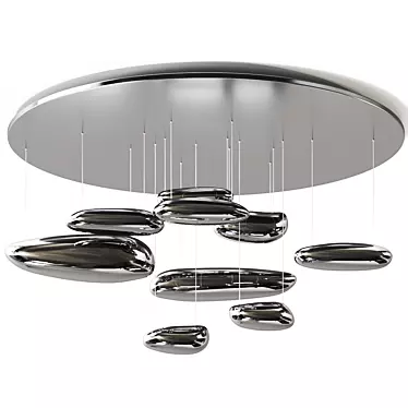 Modern Mercury Ceiling Lamp - 1100mm 3D model image 1 