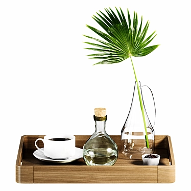 Tropical Bliss: Palm Leaf Decor Set 3D model image 1 