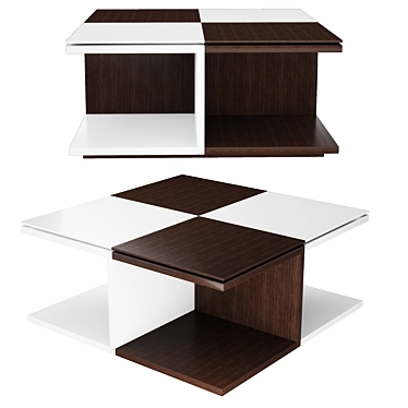 Modern White Brown Coffee Table 3D model image 1 